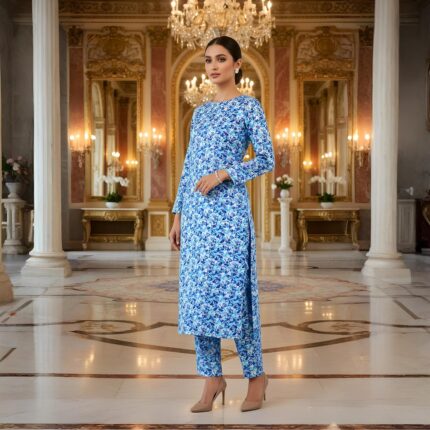 2 Pcs Unstitched Digital Print Suit DES-6184