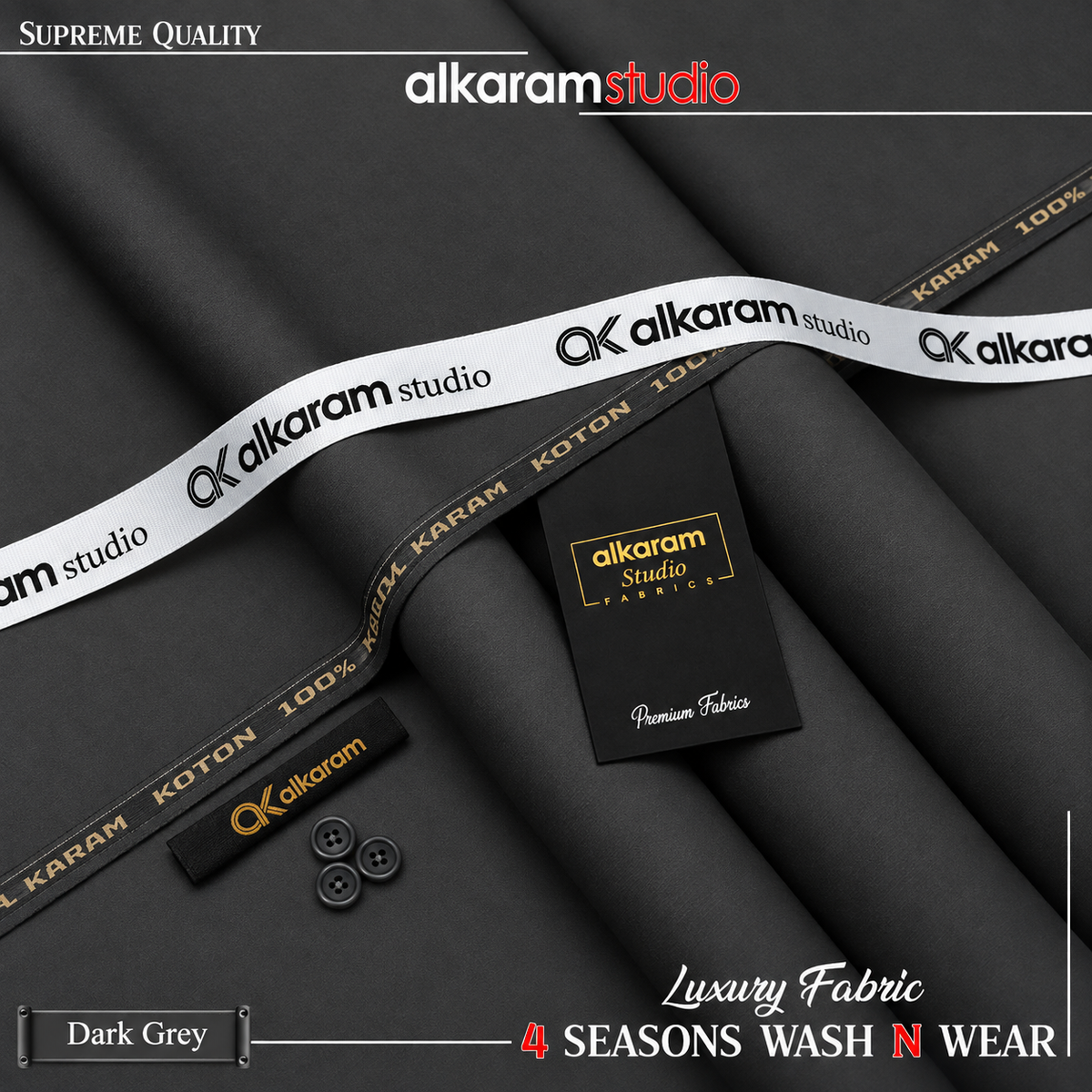 Unstitched Premium Wash N Wear Charcoal Grey