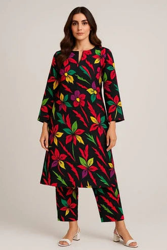 2 Pcs Unstitched Digital Print Suit JES-6027