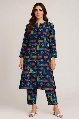 2 Pcs Unstitched Digital Print Suit JES-6012
