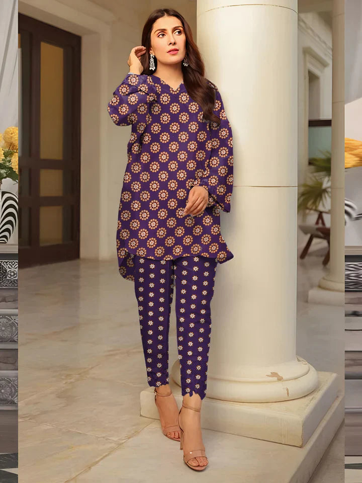 2 Pcs Unstitched Digital Print Suit JES-6034