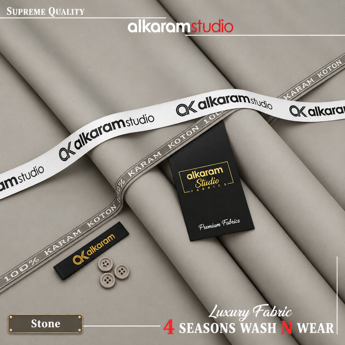 Alkaram Studio Stone Wash n Wear Unstitched Suit